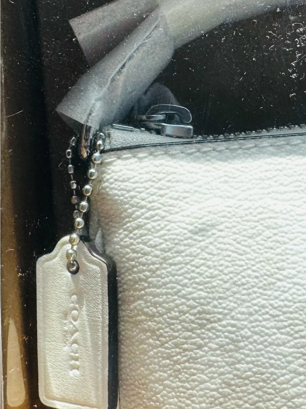 Coach NOLITA 15 White Signature Mini Bag Gift Set w silver charms NWT -MSRP $218